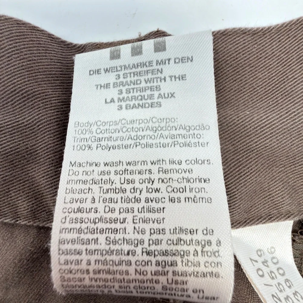 Vintage adidas Mens Brown Cargo Shorts 2XL Y2K 3-Stripes Heavyweight Cotton 2007